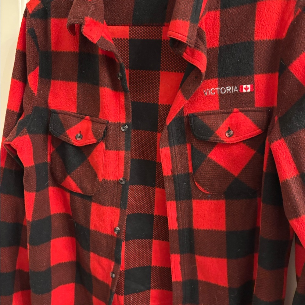 Straight From Canada Red and Black Plaid Men's Shirt